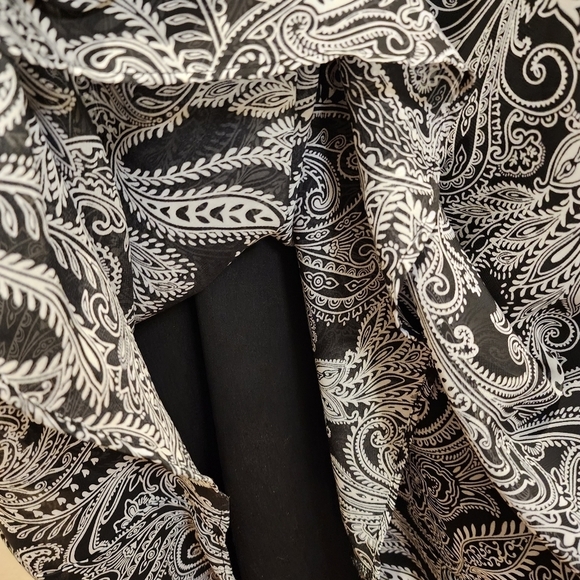 ROBI BEE women's plus size maxi sleeveless shirred neck black and white size XL - Picture 7 of 13